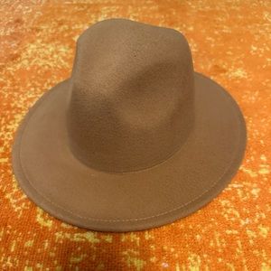 Tan Brushed Wool Fedora Style Hat